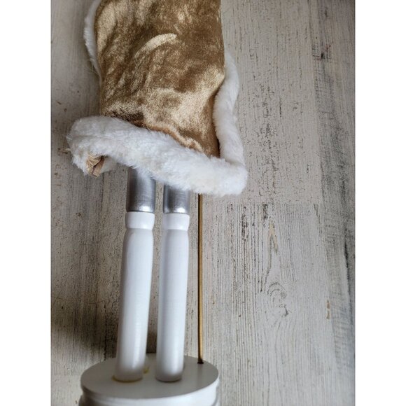 Nutcracker large wooden white staff guard Xmas home decor gold trim‎ - Picture 8 of 8